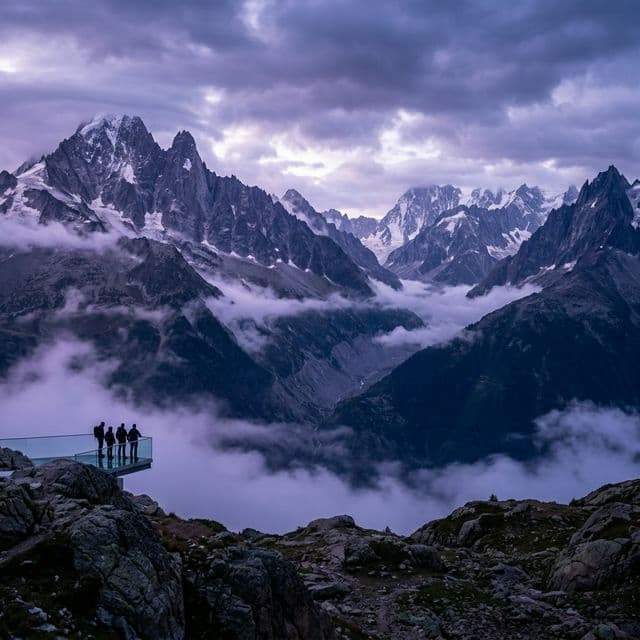 Cloudy mountain landscape